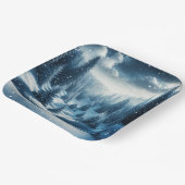 クリスマスウィンターマウンテンシーン ペーパープレート (傾斜あり)