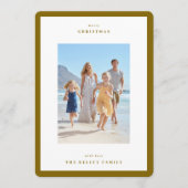 クリスマスウィンターミニマルリーフシンプルのフレーム写真 シーズンカード (正面)