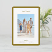 クリスマスウィンターミニマルリーフシンプルのフレーム写真 シーズンカード (スタンド正面)