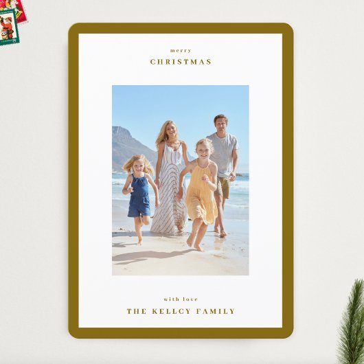 クリスマスウィンターミニマルリーフシンプルのフレーム写真 シーズンカード