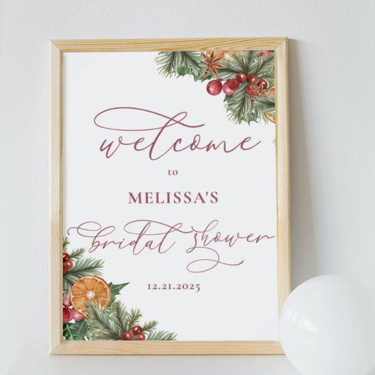 クリスマスウィンターメリーフローラリトルブライダルシャワー ポスター