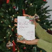 クリスマスウィンターメリーフローラリトルブライダルシャワー 招待状