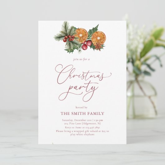 クリスマスウィンターメリーフローラリトルブライダルシャワー 招待状 (スタンド正面)