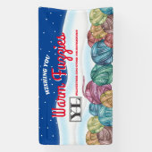 クリスマスウィンターヤーン編み物クロシェのホームズパン 横断幕 (縦)