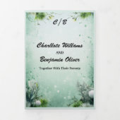 クリスマスウィンターライムグリーンミニマルパーソナライズされた 三つ折り招待状 (カバー)
