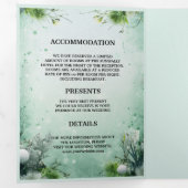 クリスマスウィンターライムグリーンミニマルパーソナライズされた 三つ折り招待状 (内部最初)