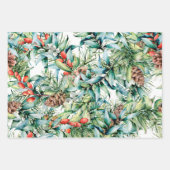 クリスマスウィンターランタンホリー3デザイン ラッピングペーパーシート (正面3)