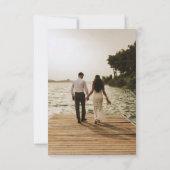 クリスマスウィンターレッドグリーン結婚金ゴールド サンキューカード (裏面)