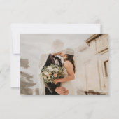 クリスマスウィンターレッドグリーン結婚金ゴールド サンキューカード (裏面)