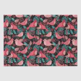 クリスマスウィンターレッドバードベリーの休日 薄葉紙