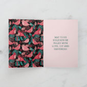 クリスマスウィンターレッドバードベリーピースホリデー シーズンカード (内部)