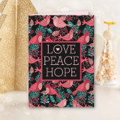 クリスマスウィンターレッドバードベリーピースホリデー シーズンカード