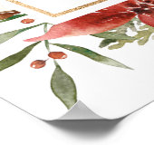 クリスマスウィンターレッド金ゴールドバプテスムウェルカムサイン ポスター (角)