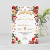 クリスマスウィンターレッド&金ゴールドポインセチア甘い16 招待状 (スタンド正面)