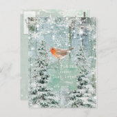 クリスマスウィンターロビン引用文はがき ポストカード (正面/裏面)