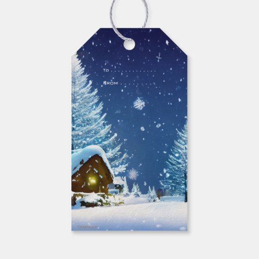 クリスマスウィンターワンダーランドフェスティバルスノーギフトラベル ギフトタグ (裏面)