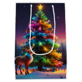 クリスマスウィンターワンダーランドホリデーシーズン ミディアムペーパーバッグ (裏面)