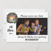 クリスマスウィンターワンダーランドリース写真 セーブザデート (正面)