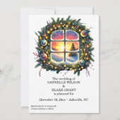 クリスマスウィンターワンダーランドリース写真 セーブザデート (裏面)