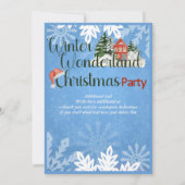 クリスマスウィンターワンダーランド企業のパーティー 招待状 (裏面)