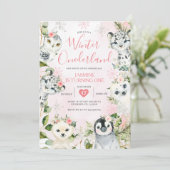 クリスマスウィンターワンダーランド北極動物のフローラ 招待状 (スタンド正面)
