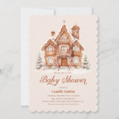 クリスマスウィンターワンダーランド赤ちゃんシャワー 招待状 (正面)