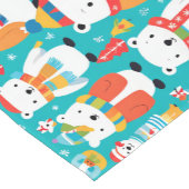 クリスマスウィンター動物のパーティーパターン ショートテーブルランナー (コーナー)