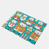 クリスマスウィンター動物のパーティーパターン ドアマット (アングル)