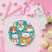 クリスマスウィンター動物のパーティーパターン ペーパープレート (パーティー)