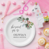 クリスマスウィンター彼女が言ったyesブライダルシャワー ペーパープレート (パーティー)