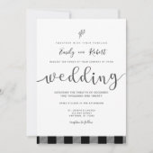 クリスマスウィンター白黒バッファロープレ結婚イドズ 招待状 (正面)