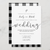 クリスマスウィンター白黒バッファロープレ結婚イドズ 招待状 (正面/裏面)