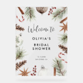 クリスマスウィンター素朴ブライダルシャワーへようこそ アクリルサイン (正面)