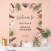 クリスマスウィンター素朴ブライダルシャワーへようこそ アクリルサイン (ウェディング)