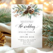 クリスマスウィンター結婚ボタニカル 招待状
