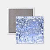 クリスマスウィンター絵画ウッズ磁石 マグネット (正面/裏面)