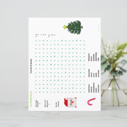 クリスマスウィンター15ワード検索ドードルシート (スタンド正面)