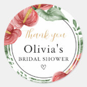 クリスマスウィンター ブライダルシャワー ありがとう ラウンドシール (正面)