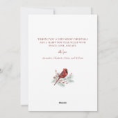 クリスマスウィンター（鳥）ショウジョウコウカンチョウオンスノーパイン シーズンカード (裏面)