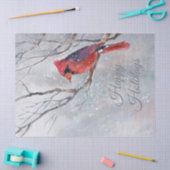 クリスマスウィンター（鳥）ショウジョウコウカンチョウバードウォーター色 薄葉紙 (クラフト)