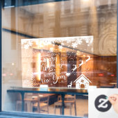 クリスマスウィンドウが大きく引っつく ウィンドウサイン (カフェ窓)