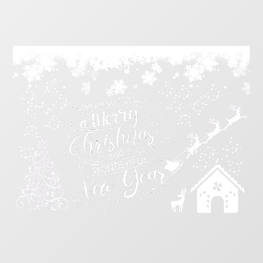 クリスマスウィンドウが大きく引っつく ウィンドウサイン (シート)