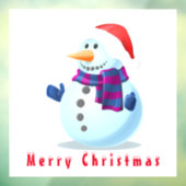 クリスマスウィンドウと幸せな雪だるま ウィンドウサイン (シート3)