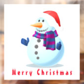 クリスマスウィンドウと幸せな雪だるま ウィンドウサイン (シート2)