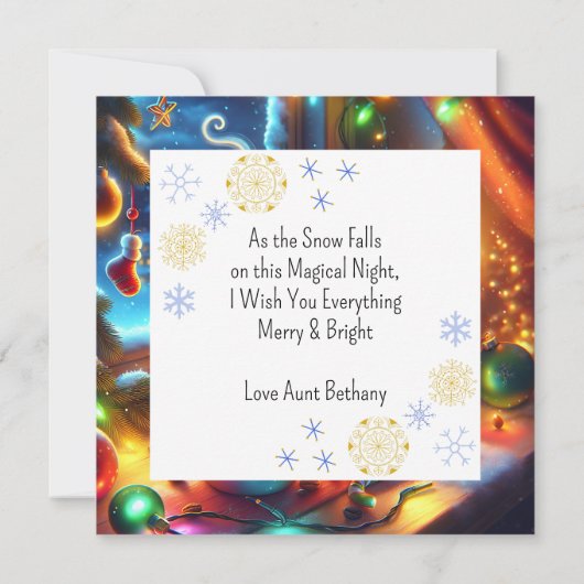 クリスマスウィンドウにホットチョコレートパーソナライズされた (裏面)