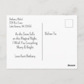 クリスマスウィンドウにホットチョコレートパーソナライズされた ポストカード (裏面)