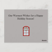 クリスマスウィンドウの後ろの家族のフォトカード ポストカード (裏面)