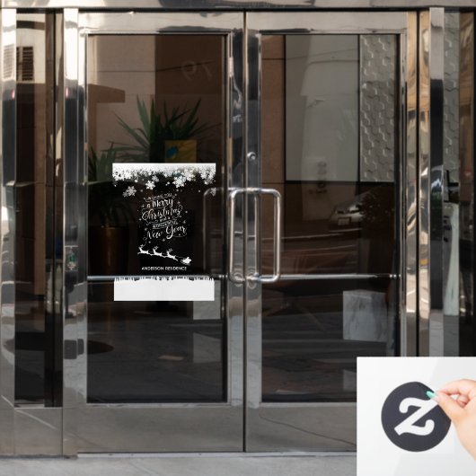 クリスマスウィンドウの愛着ホームまたは小売 ウィンドウサイン (オフィスドア)