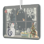 クリスマスウィンドウの猫 カーエアーフレッシュナー (左)