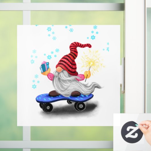 クリスマスウィンドウクリッチングスケーター格言とギフト ウィンドウサイン (ホーム)